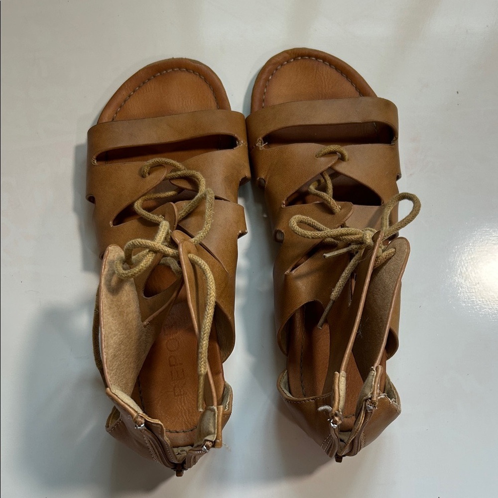 Brown Leather Gladiator Sandals